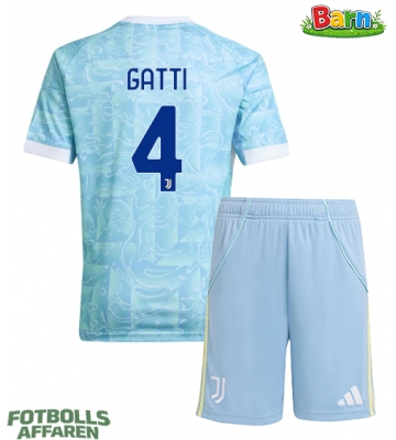 Juventus Federico Gatti #4 Bortaställ Barn 2025-26 Kortärmad (+ Korta byxor)